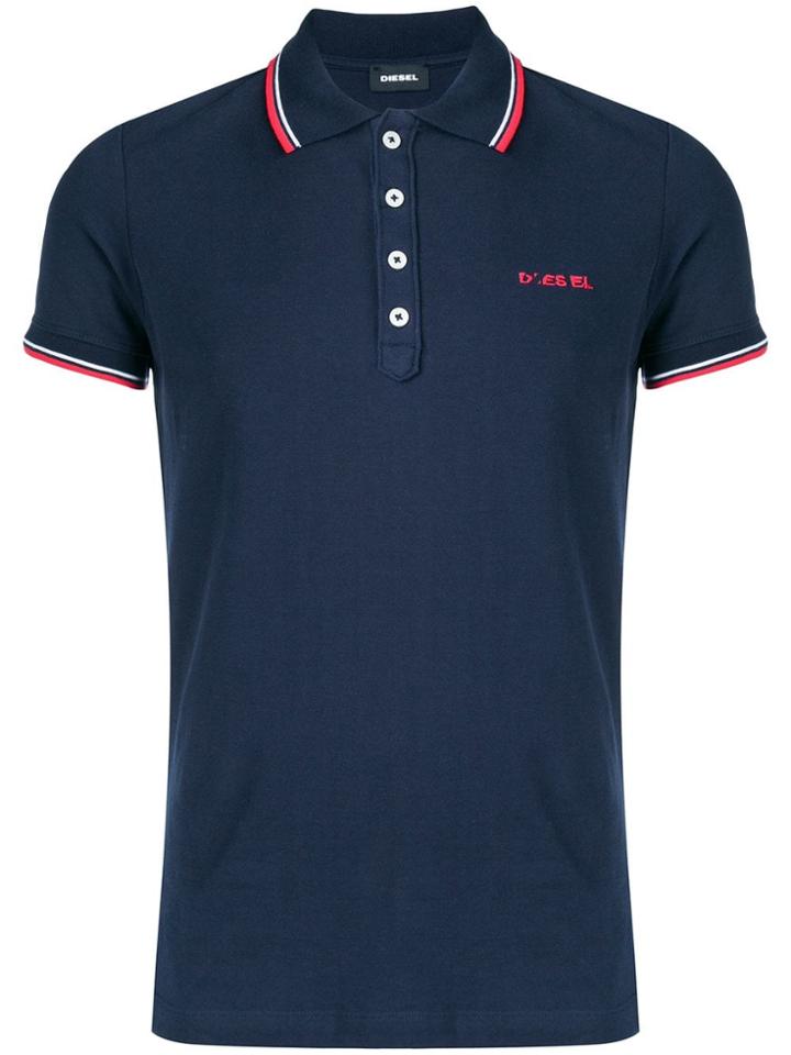 Diesel Embroidered Logo Polo Shirt - Blue