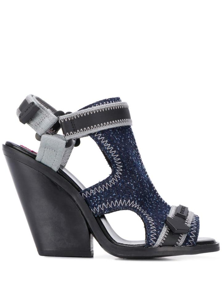 Diesel Western Heel Denim Sandals - Blue