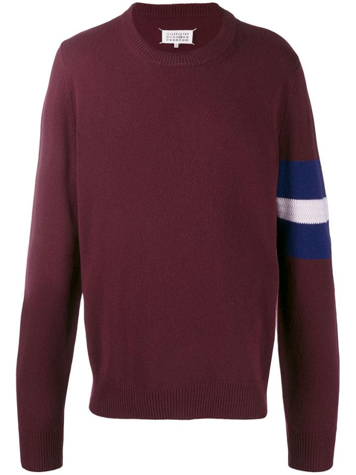 Maison Margiela Striped-sleeve Jumper - Red