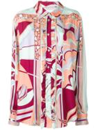 Emilio Pucci Mirei Ruffle Front Silk Shirt - Orange