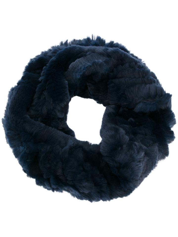 Yves Salomon Rabbit Fur Stole - Blue