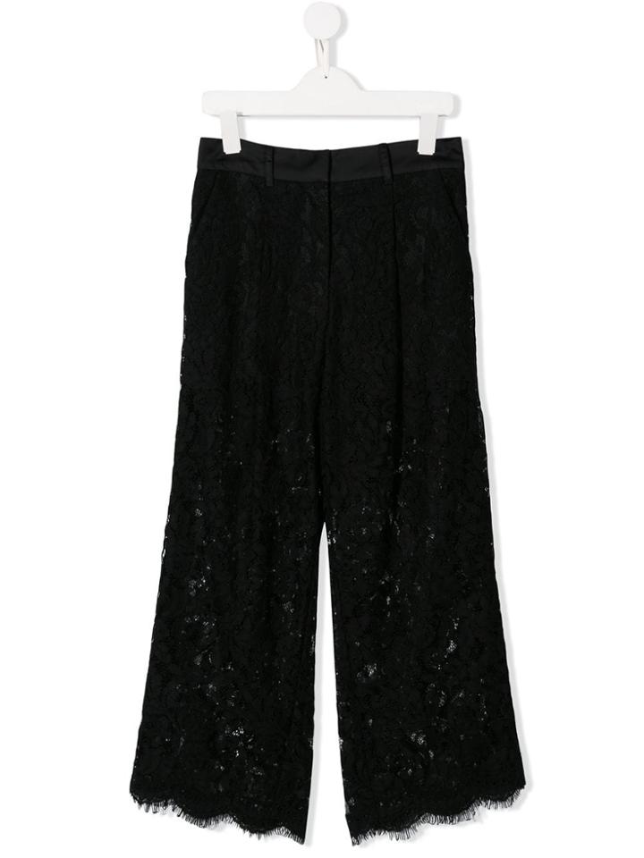Monnalisa Teen Lace Loose Trousers - Black
