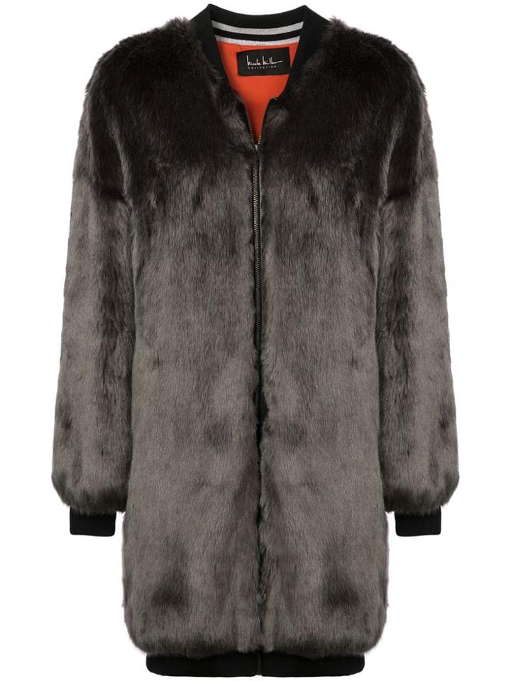 Nicole Miller Zipped-up Coat - Grey
