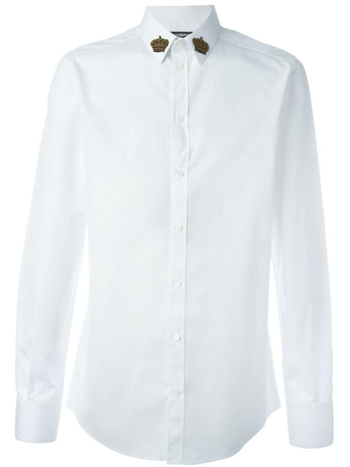 Dolce & Gabbana Embroidered Crown Collar Shirt