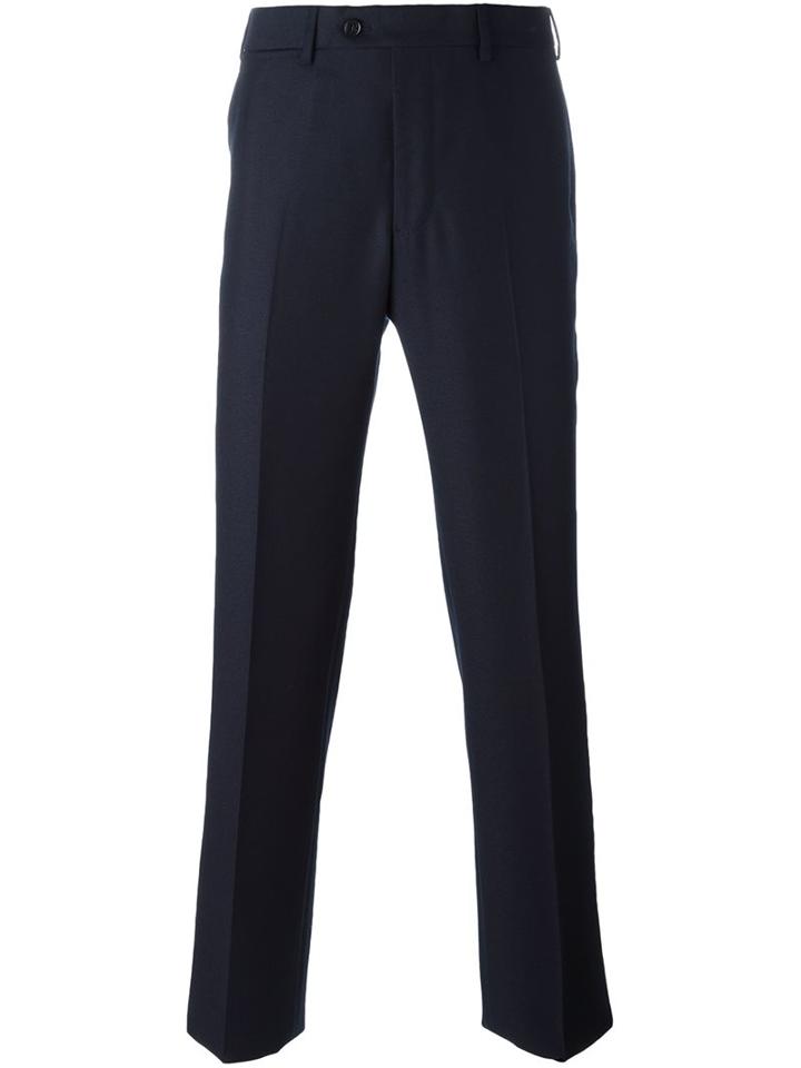 Giorgio Armani Tailored Trousers, Men's, Size: 54, Blue, Viscose/virgin Wool