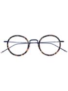 Thom Browne - Round Frame Glasses - Unisex - Acetate/metal (other) - 46, Blue, Acetate/metal (other)