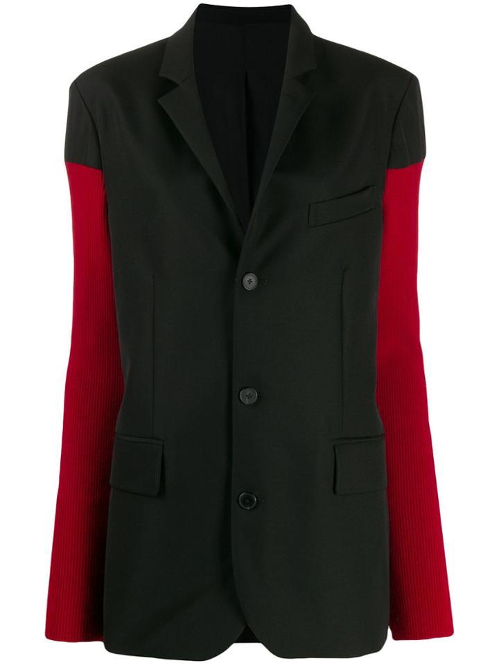Haider Ackermann Elongated Contrasting-sleeves Blazer - Black