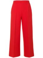 Msgm Cropped Wide-leg Trousers - Red
