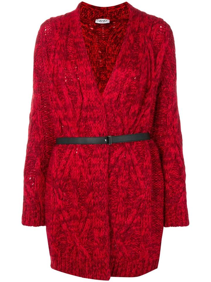 Liu Jo Belted Cardigan - Red