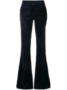 Kiltie Textured Flared Trousers - Blue