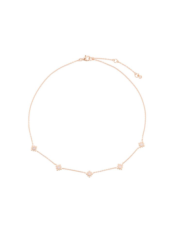 Astley Clarke Pink Opal Mini Floris Necklace - Metallic