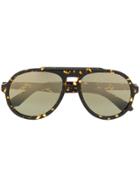 Jimmy Choo Eyewear Tortoiseshell-effect Aviator Sunglasses - Brown