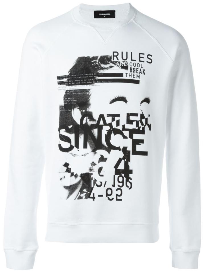 Dsquared2 'dyed Rules' Sweatshirt, Men's, Size: Xxl, White, Cotton