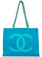 Chanel Pre-owned Chain Shoulder Tote Bag - Blue