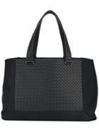 Bottega Veneta Interlaced Panel Large Tote - Black