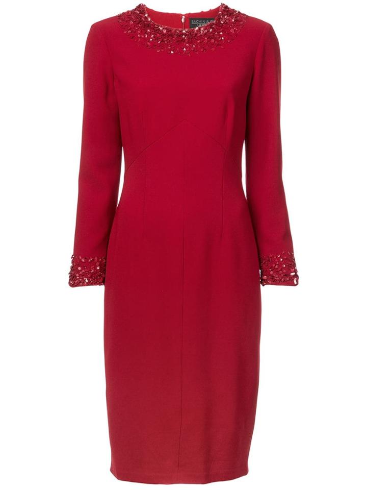 Sachin & Babi Sequin Embellished Dress - Red