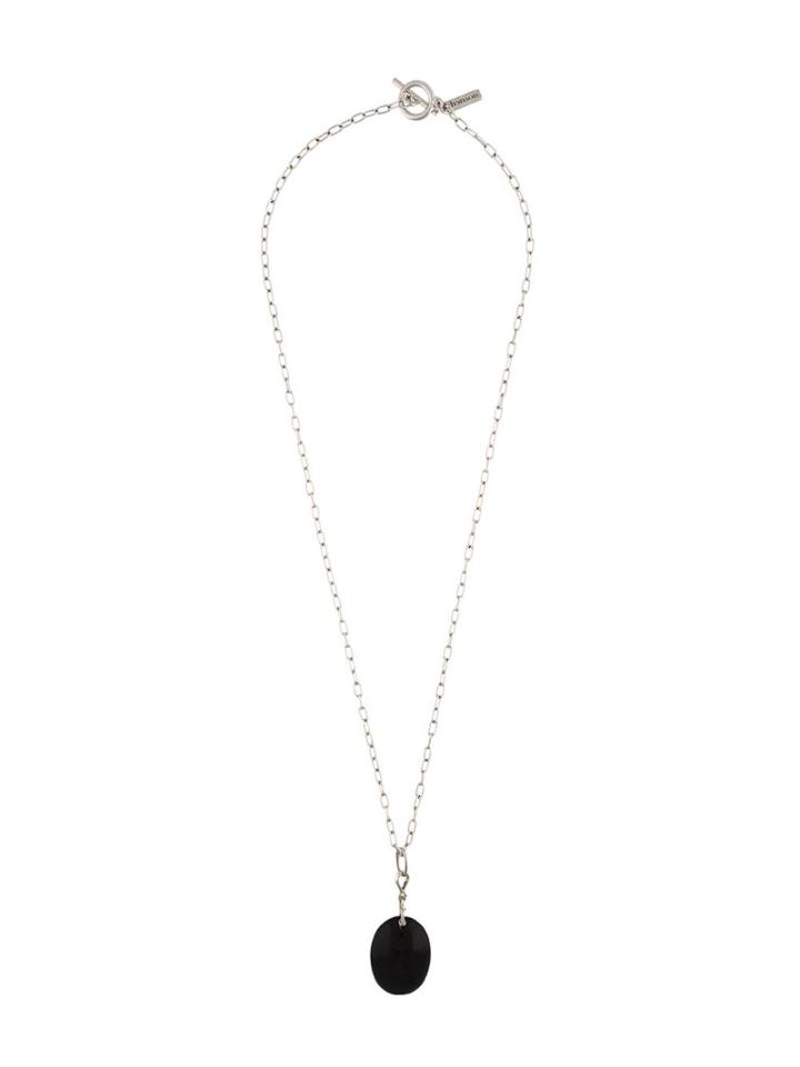 Henson Horn Disc Necklace, Men's, Metallic