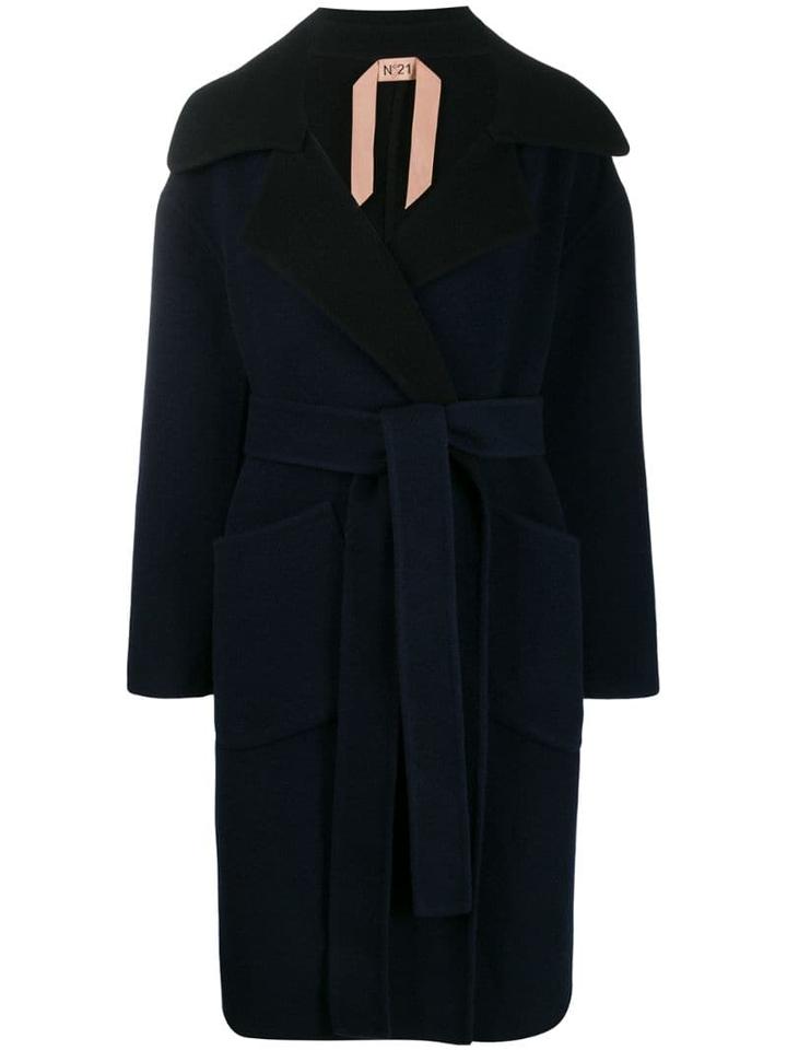 Nº21 Belted Oversized Coat - Blue