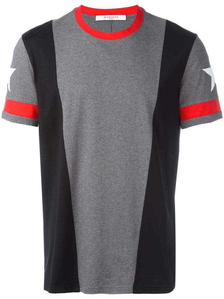 Givenchy Star Paneled T-shirt, Men's, Size: Small, Grey, Cotton