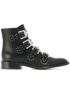 Givenchy Studded Buckled Boots - Black