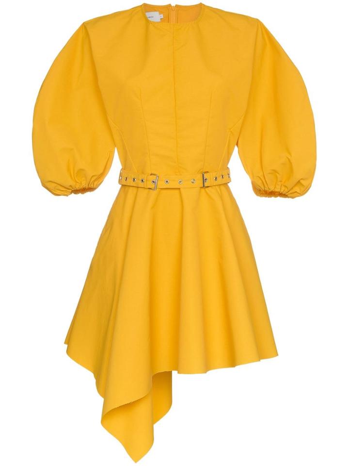 Marques'almeida Asymmetric Belted Mini Dress - Yellow