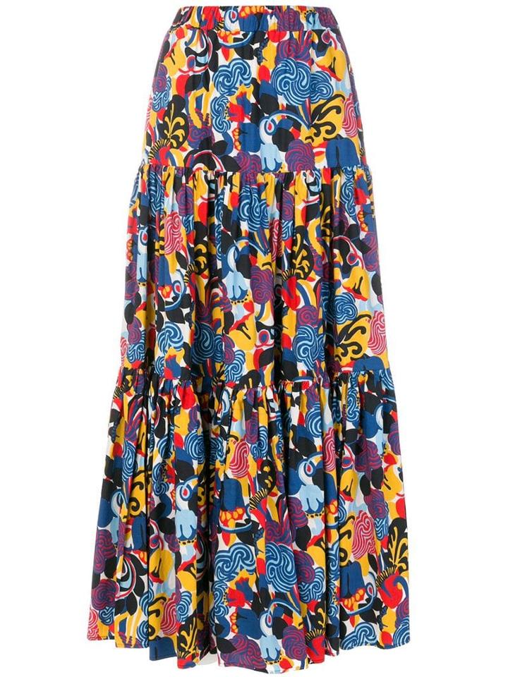 La Doublej Zoo Print Skirt - Blue