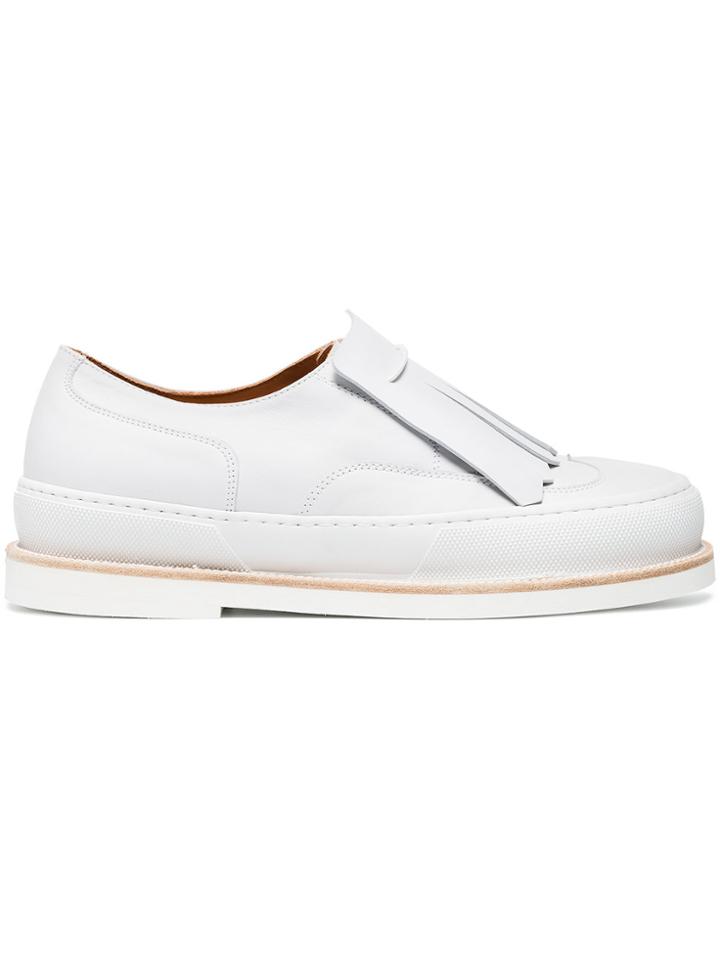 Robert Clergerie White Tania 30 Leather Flats