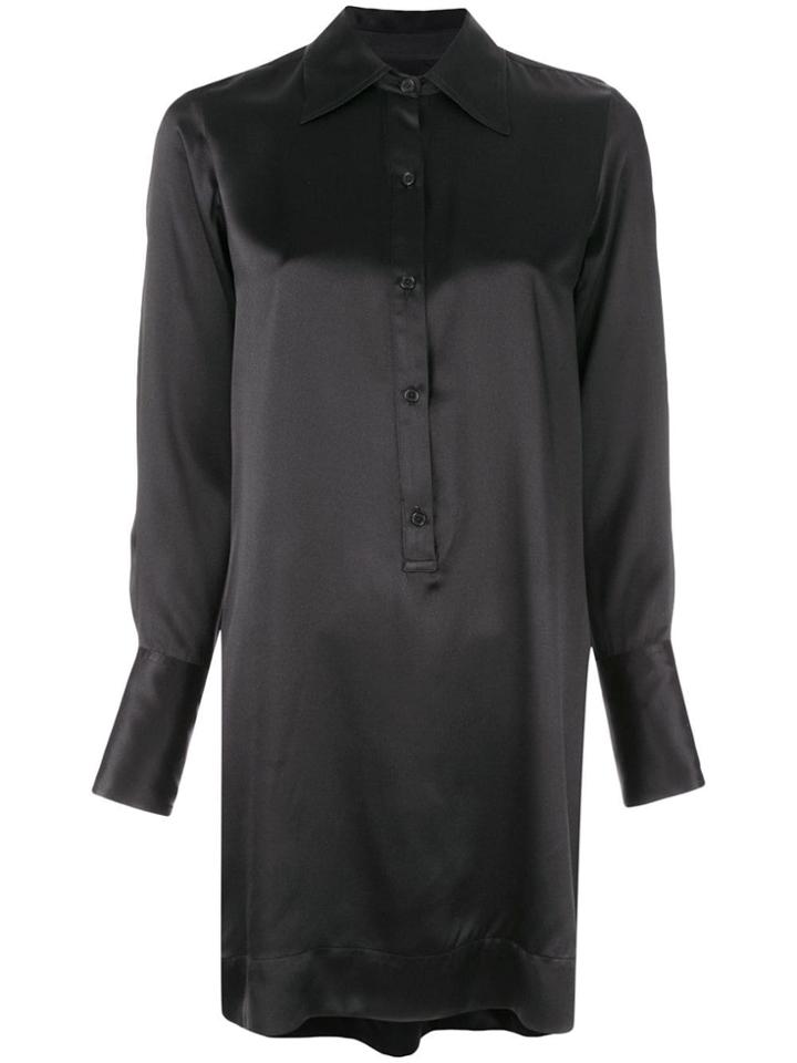 Nili Lotan Silk Shirt Dress - Black