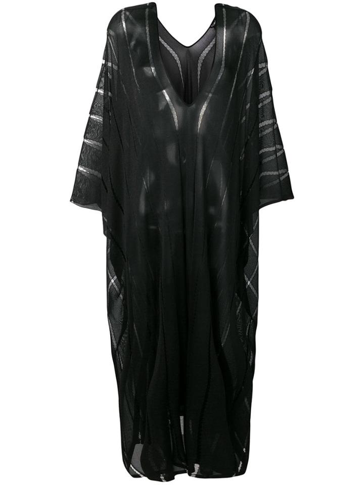 Tom Ford Long Sheer Stripe Kaftan - Black
