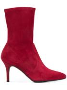 Stuart Weitzman Pointed Toe Boots - Red