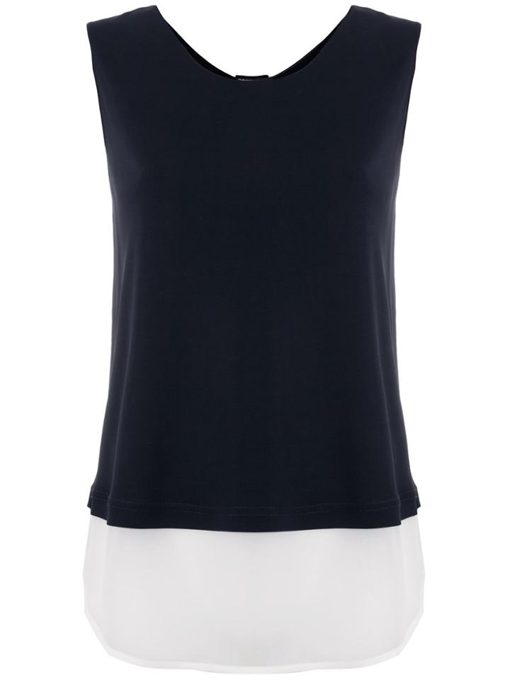 Emporio Armani Contrast-trim Layered Tank Top - Blue