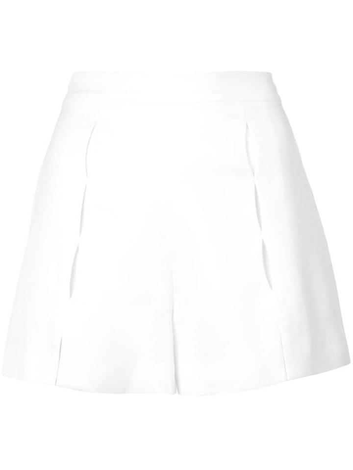 Alexis Pleated Short Shorts - White