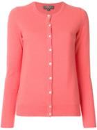 N.peal Cashmere Round Neck Cardigan - Pink & Purple