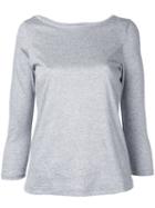 Estnation - Three-quarters Sleeve T-shirt - Women - Cotton/lyocell - 38, Grey, Cotton/lyocell