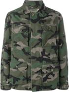 Valentino Camouflage Military Jacket, Size: 48, Green, Cotton