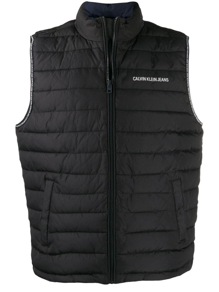 Calvin Klein Jeans Logo Print Padded Gilet - Black