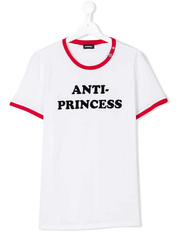 Diesel Kids Logo Print T-shirt - White