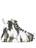 Miu Miu Camouflage Chunky Sole Sneakers - White