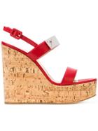 Giuseppe Zanotti Design Cork Wedge Sandals - Red
