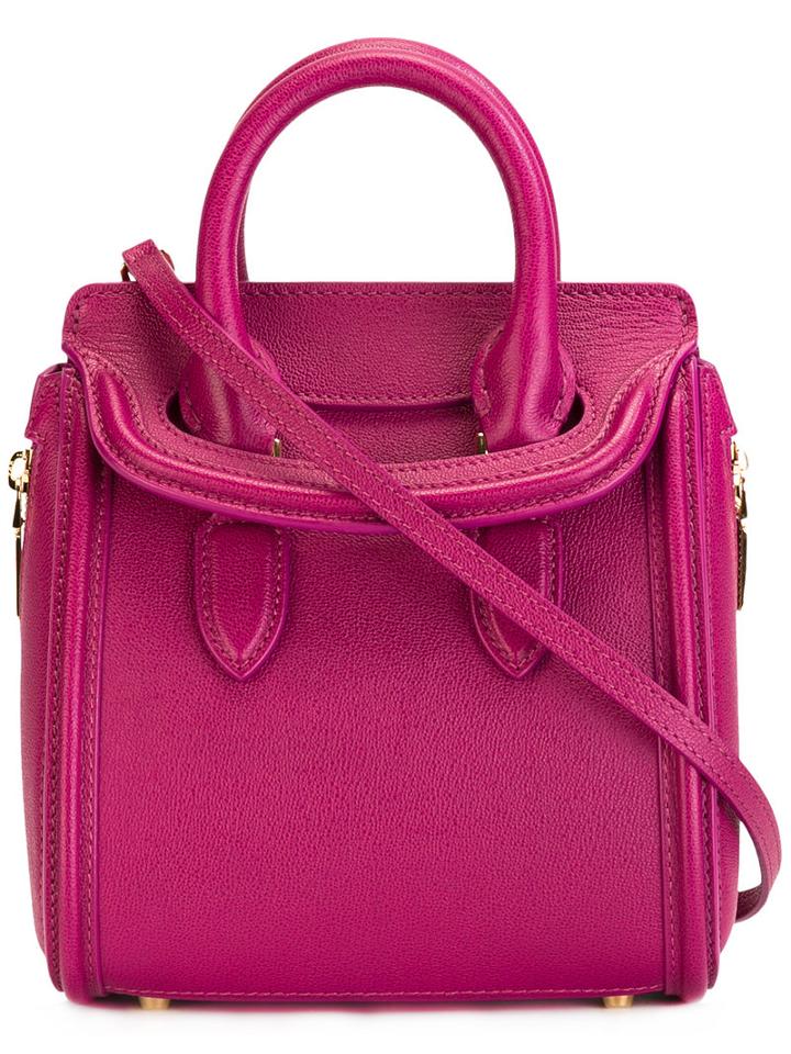Alexander Mcqueen Mini Heroine Tote, Women's, Pink/purple, Calf Leather