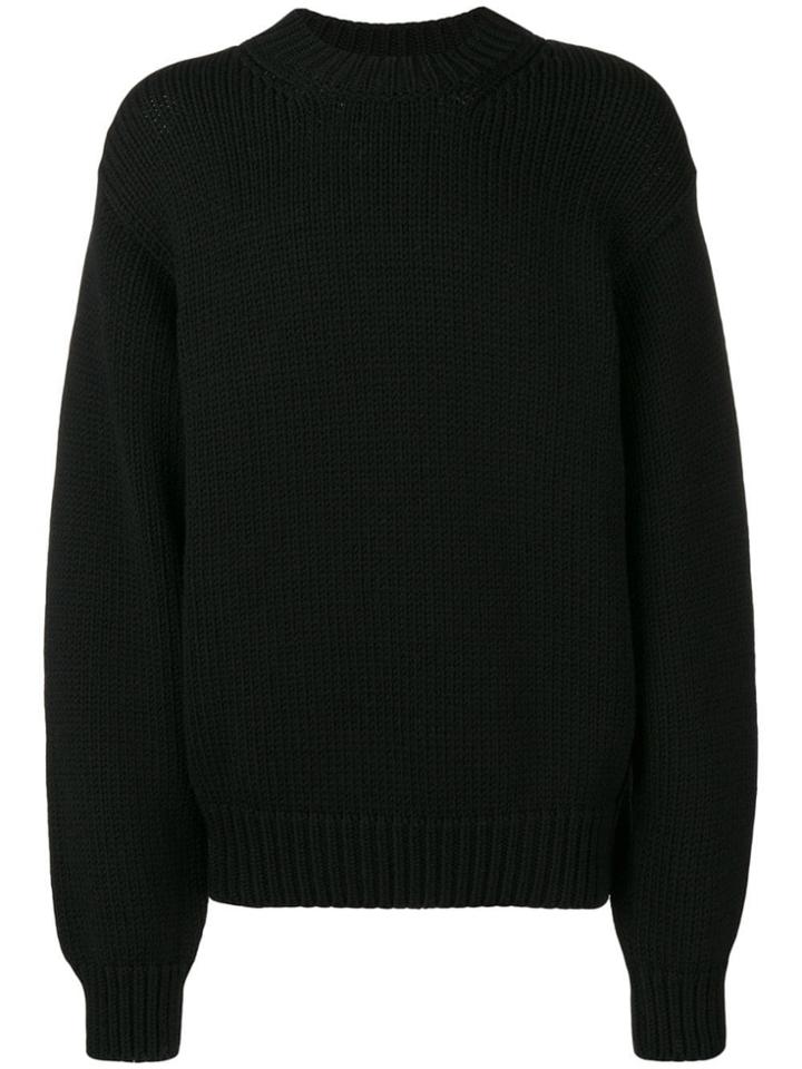 Zilver Crew Neck Knitted Sweater - Black
