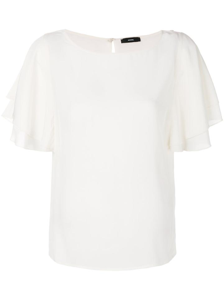 Diesel Frill Sleeve Top - White