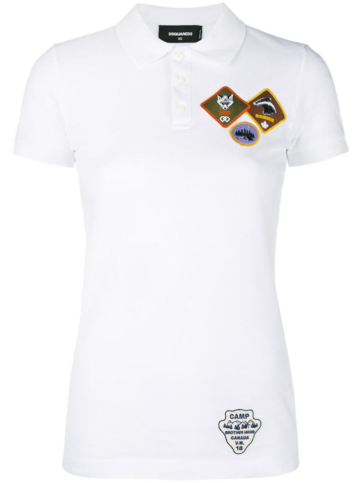 Dsquared2 Patch Appliqué Polo Shirt - White