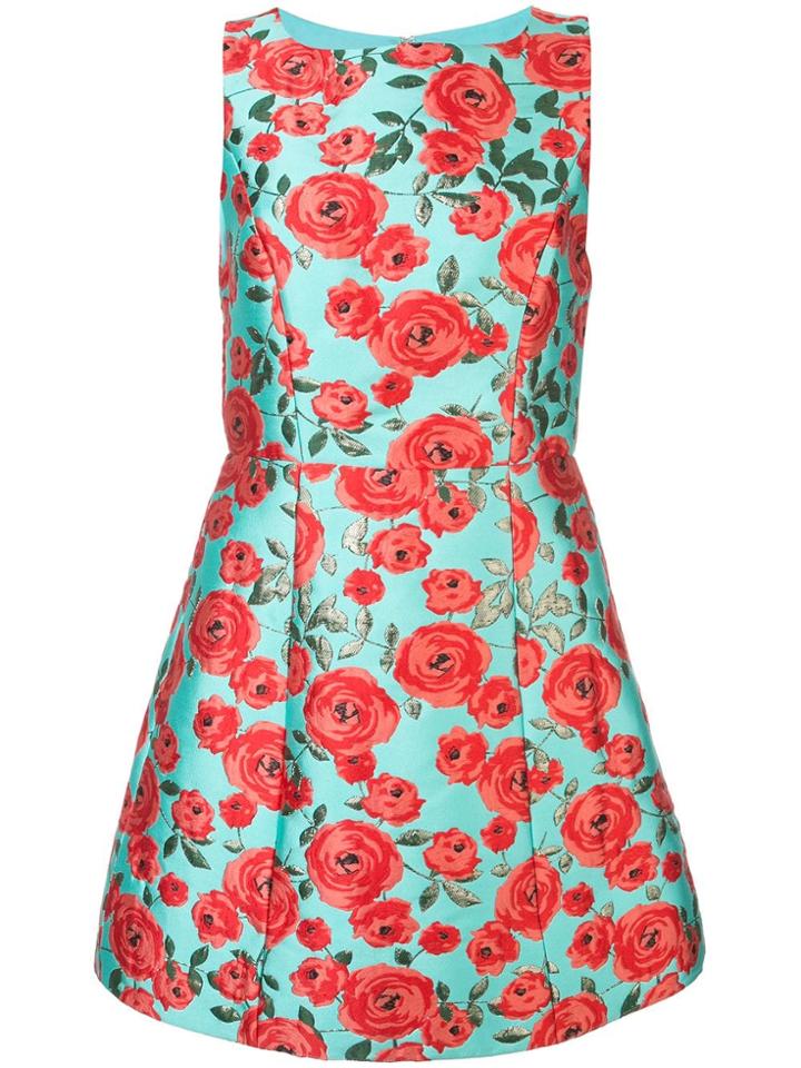 Alice+olivia Lindsey Floral Print Dress - Blue