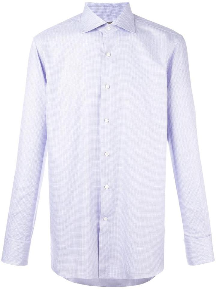 Canali Slim-fit Striped Shirt, Men's, Size: 41, Blue, Cotton