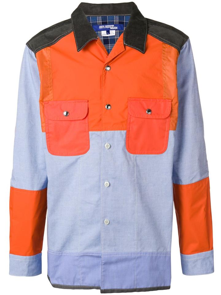 Junya Watanabe Man Patchwork Shirt Jacket - Blue