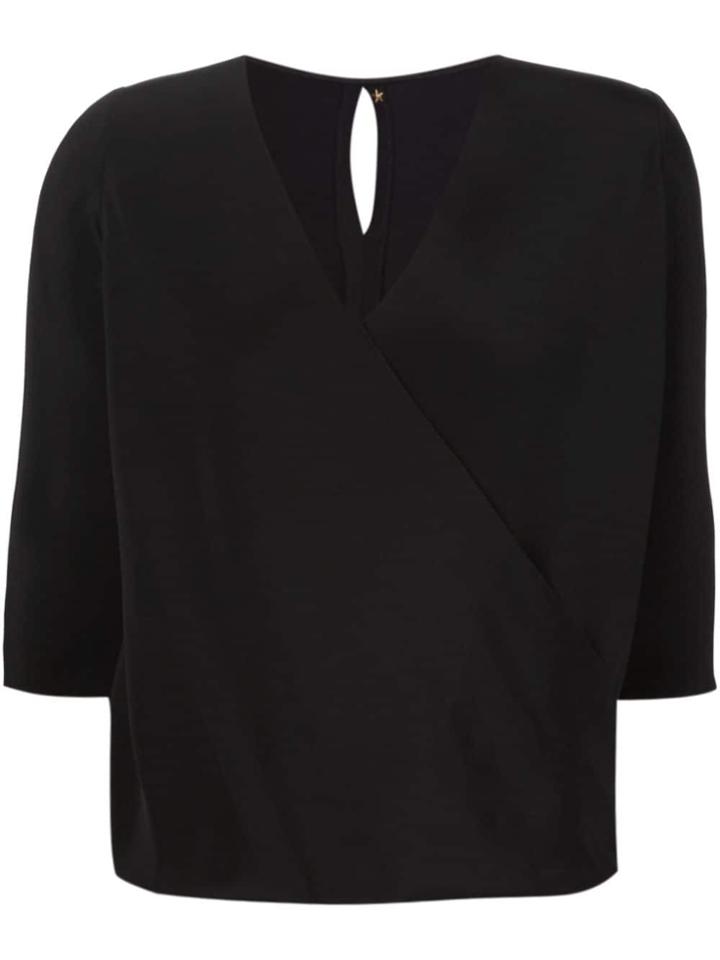 Peter Cohen Wrap Blouse - Black