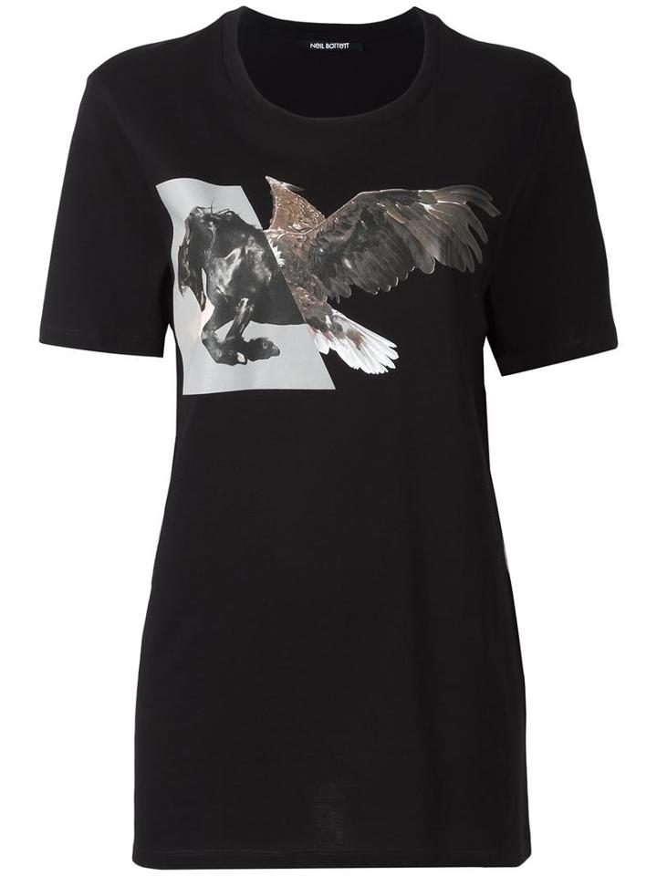 Neil Barrett 'horse Eagle' T-shirt, Women's, Size: Small, Black, Cotton
