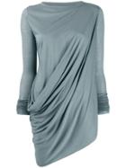 Rick Owens Lilies Long-sleeved Draped Top - Blue