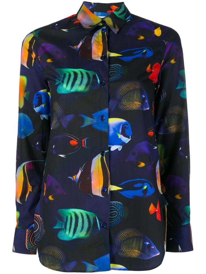Paul Smith Ocean-print Shirt - Blue